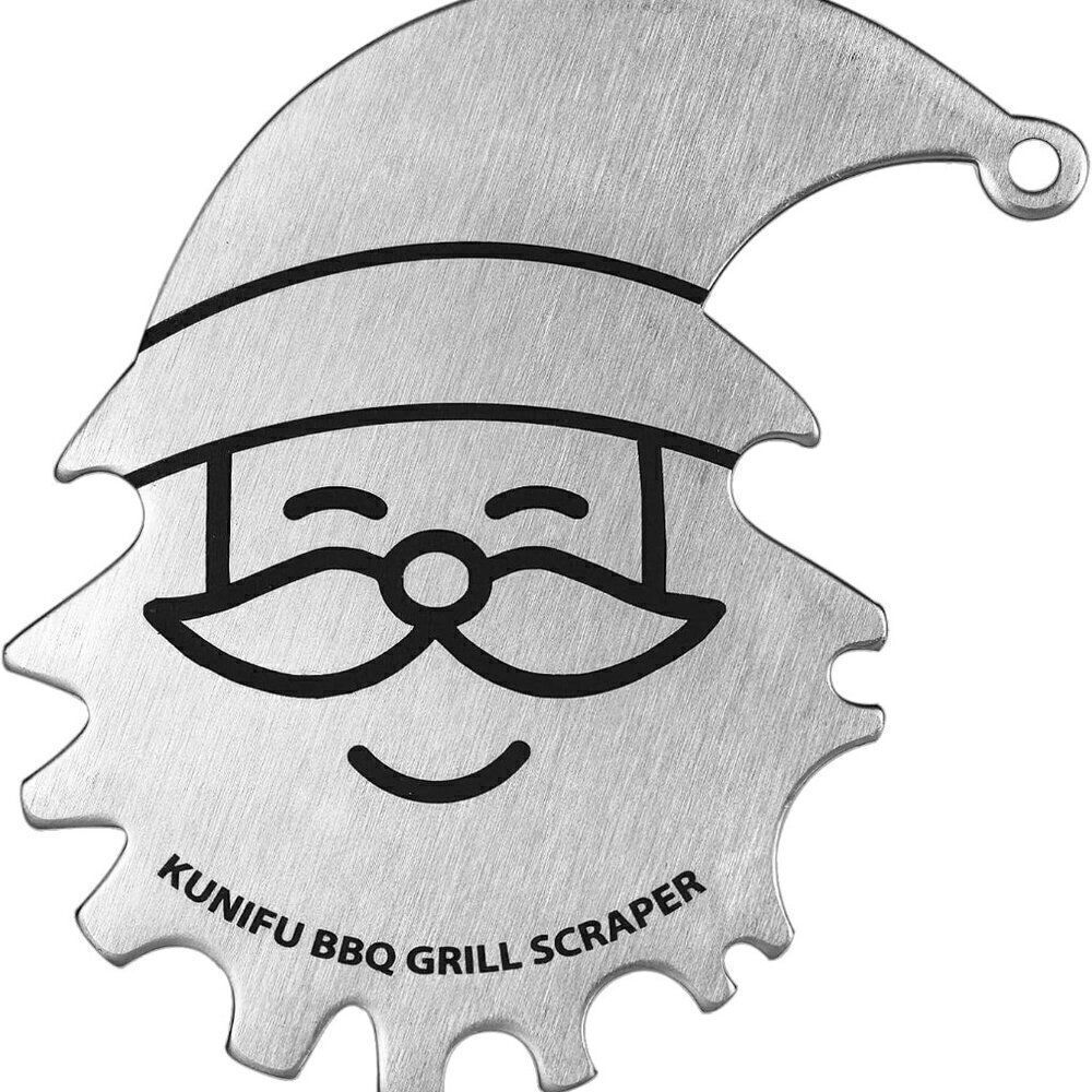 Santa BBQ Grill Scraper Stocking Stuffers Bristle-Free for Griddle Gadgets
